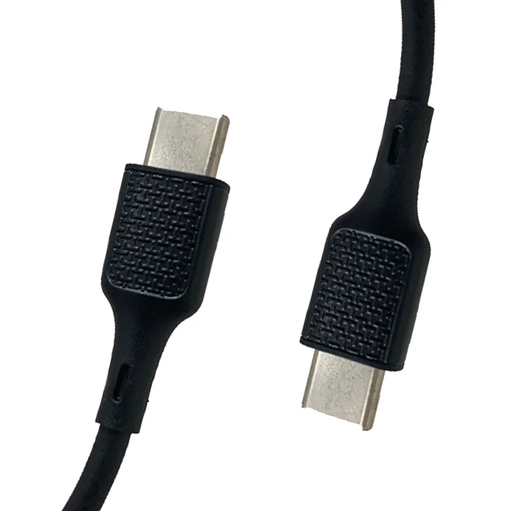 Type C to Type C Cable 1m - Black (2pcs) - Tashqila Type C to Type C Cable 1m - Black (2pcs) - Tashqila